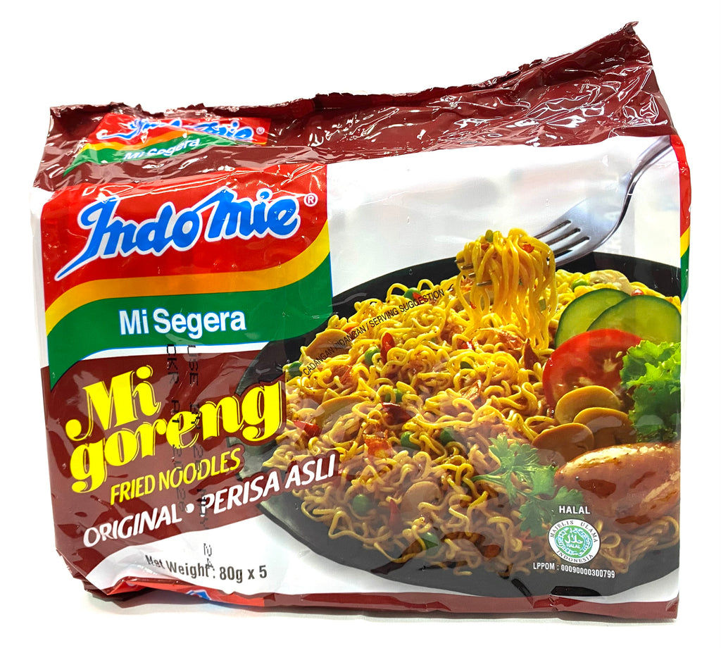 Indonesian food: Indomie Mi Goreng Original, a popular Indonesia food mi goreng instant noodles.