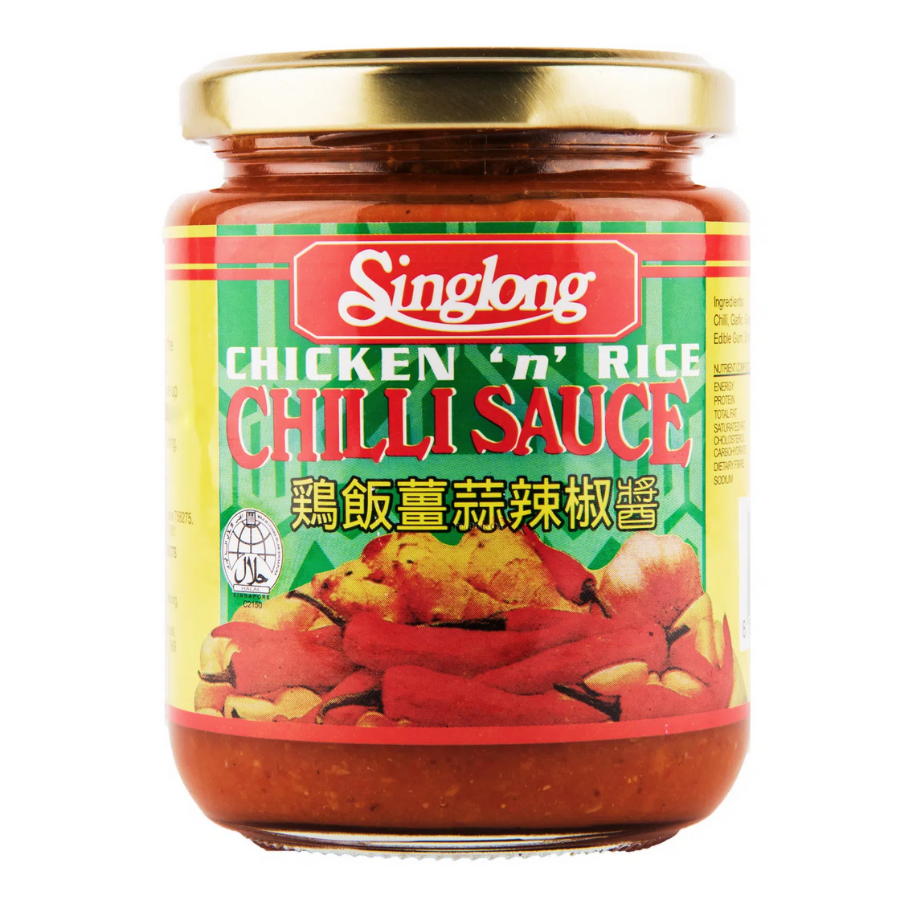 Singaporean food: Singlong Chicken Rice Chilli Sauce 230g, a popular Singapore Food Chicken Rice Chilli Sauce