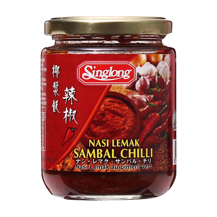 Singaporean food: Singlong Nasi Lemak Sambal Chilli 230g, a popular Singapore Food Nasi Lemak Sambal Chilli